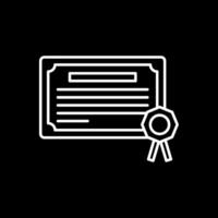 Certificate Line Inverted Icon vector