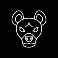 Hyena Line Inverted Icon vector