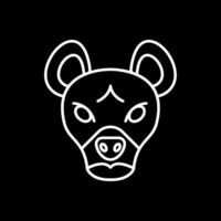 Hyena Line Inverted Icon vector