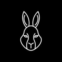 Rabbit Line Inverted Icon vector