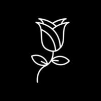 Rose Line Inverted Icon vector