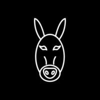 Donkey Line Inverted Icon vector