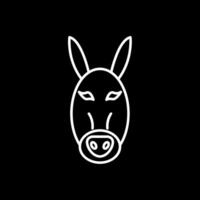 Donkey Line Inverted Icon vector