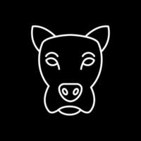 Dog Line Inverted Icon vector