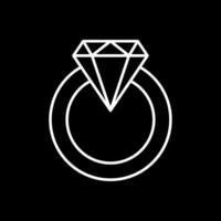 Diamond Ring Line Inverted Icon vector