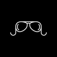 Old Glasses Line Inverted Icon vector