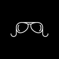 antiguo lentes línea invertido icono vector