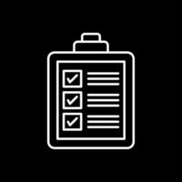 Checklist Line Inverted Icon vector