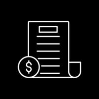 Bill Line Inverted Icon vector