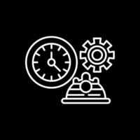 Working Hours Line Inverted Icon vector