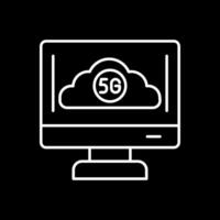 Cloud Connection Line Inverted Icon vector