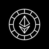 Ethereum Coins Line Inverted Icon vector