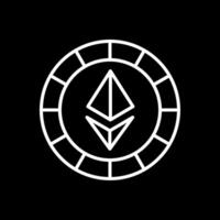 ethereum monedas línea invertido icono vector