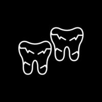 Tooth Damaged Line Inverted Icon vector