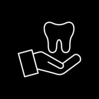 Dental Care Line Inverted Icon vector