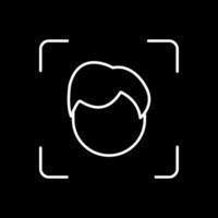 Face Scan Line Inverted Icon vector