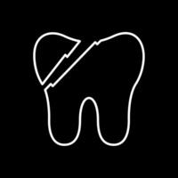 Broken Tooth Line Inverted Icon vector