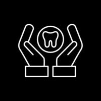Dental Care Line Inverted Icon vector