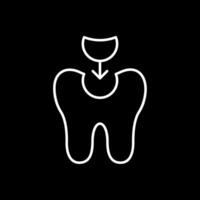 Tooth Filling Line Inverted Icon vector