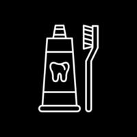 icono de línea de pasta de dientes invertida vector