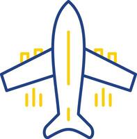 Flying Airplane Line Two Color Icon vector