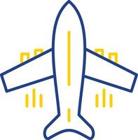 Flying Airplane Line Two Color Icon vector