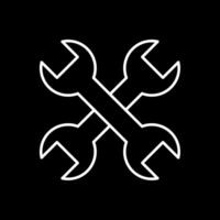 Wrench Line Inverted Icon vector