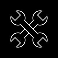 Wrench Line Inverted Icon vector