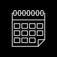 Calendar Line Inverted Icon vector