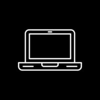 Laptop Computer Line Inverted Icon vector