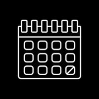Calendar Line Inverted Icon vector