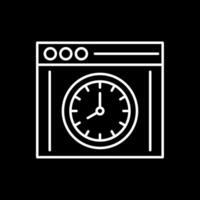 hora mantenimiento línea invertido icono vector