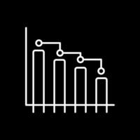 Bar Graph Line Inverted Icon vector