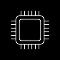 CPU Line Inverted Icon vector