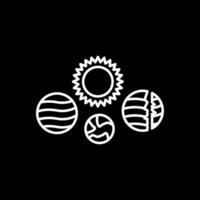 Solar System Line Inverted Icon vector