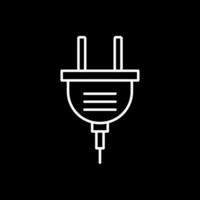 Power Plug Line Inverted Icon vector