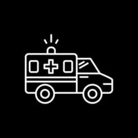 Ambulance Line Inverted Icon vector