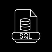 icono de línea invertida sql vector