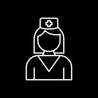 Nurse Line Inverted Icon vector