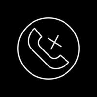 Missed Call Line Inverted Icon vector