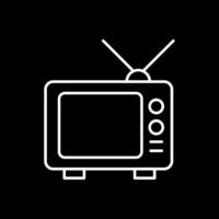 icono de línea de televisión invertida vector