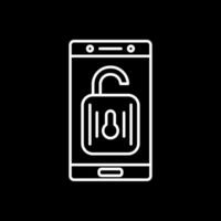 Unlock Line Inverted Icon vector