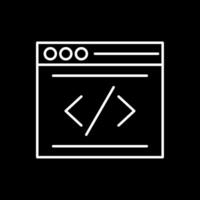 icono de línea de codificación invertida vector