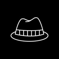 fedora sombrero línea invertido icono vector