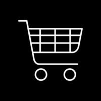 Shopping Basket Line Inverted Icon vector