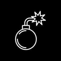 Bomb Line Inverted Icon vector