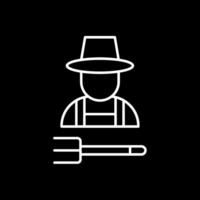 Farmer Line Inverted Icon vector