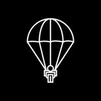 Parachuting Line Inverted Icon vector