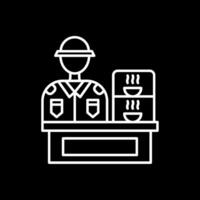 Canteen Line Inverted Icon vector