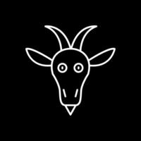 Goat Line Inverted Icon vector